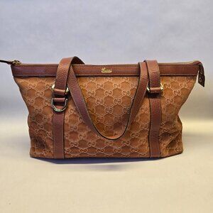 Coral Suede Gucci Abbey Tote Handbag